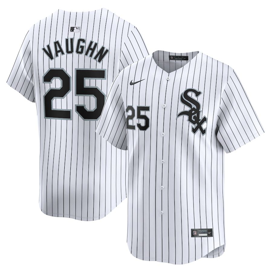 Men Chicago White Sox #25 Andrew Vaughn Nike White Home Limited Player MLB Jersey
